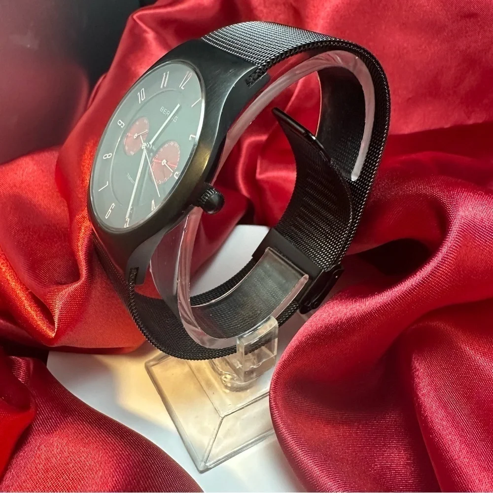 Bering Titanium Men’s Watch Black/Red Subdials 11939-229